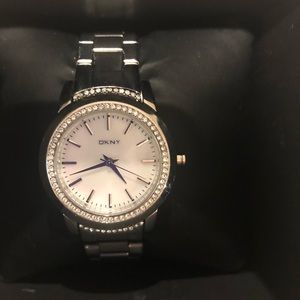 DKNY stainless steel watch with crystals